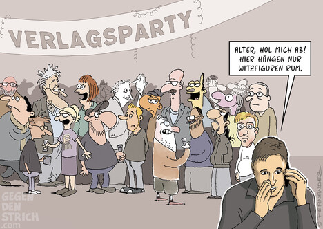 Das ist einer meiner Lieblingscartoons von mir selbst. Nicht wegen des Gags, sondern weil ich dort so viele Kollegen unterbringe