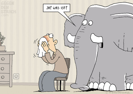 Der sprichwörtliche Elefant im Raum ist, dass Ideen manchmal sogar beim Naseputzen kommen.